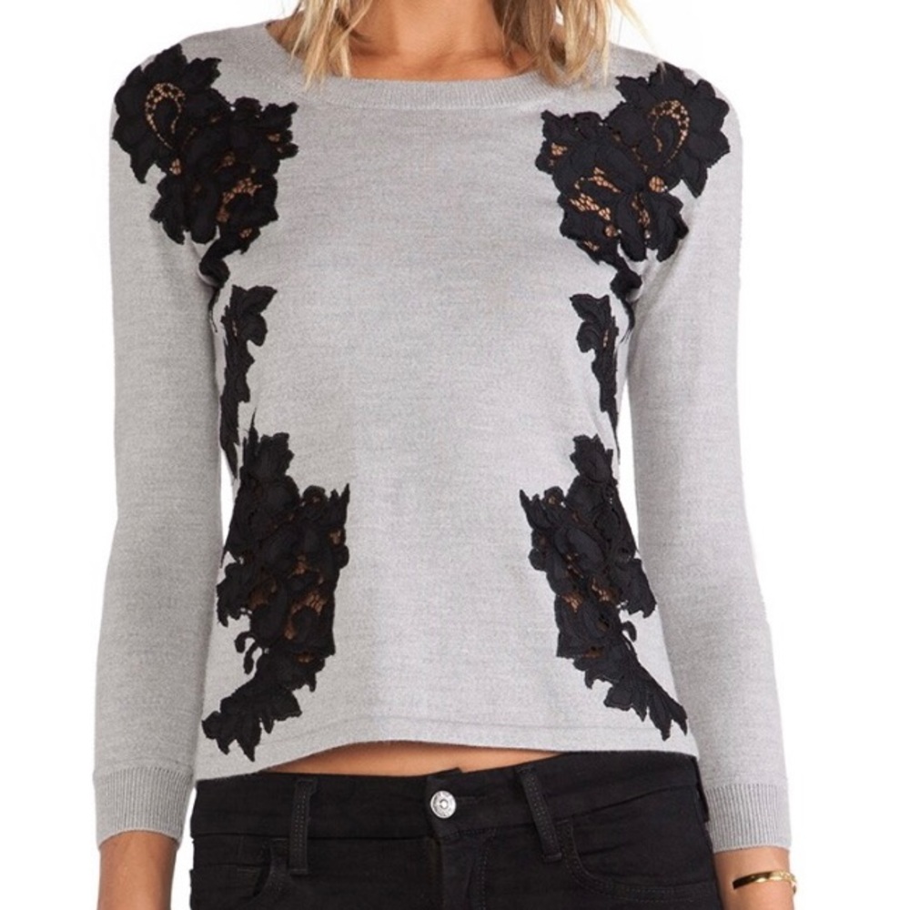 Diane Von Furstenberg Floral Appliqué sweater